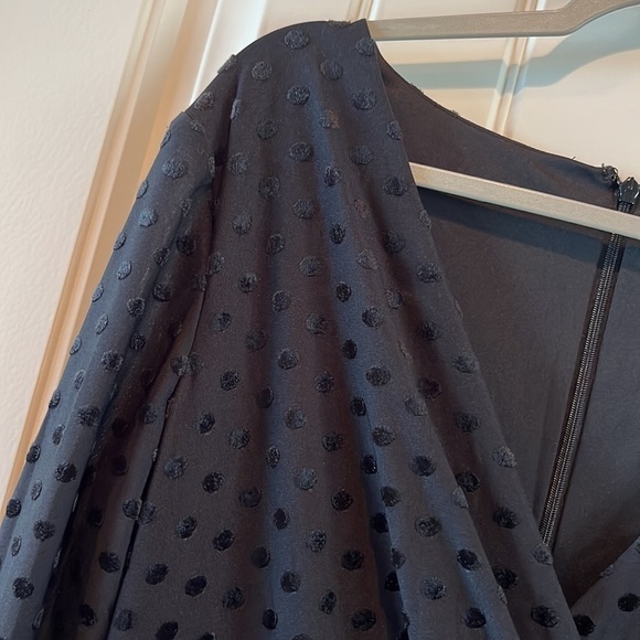 LAUREN Ralph Lauren Long sleeve midi black Swiss dot dress size 10 - Picture 12 of 14